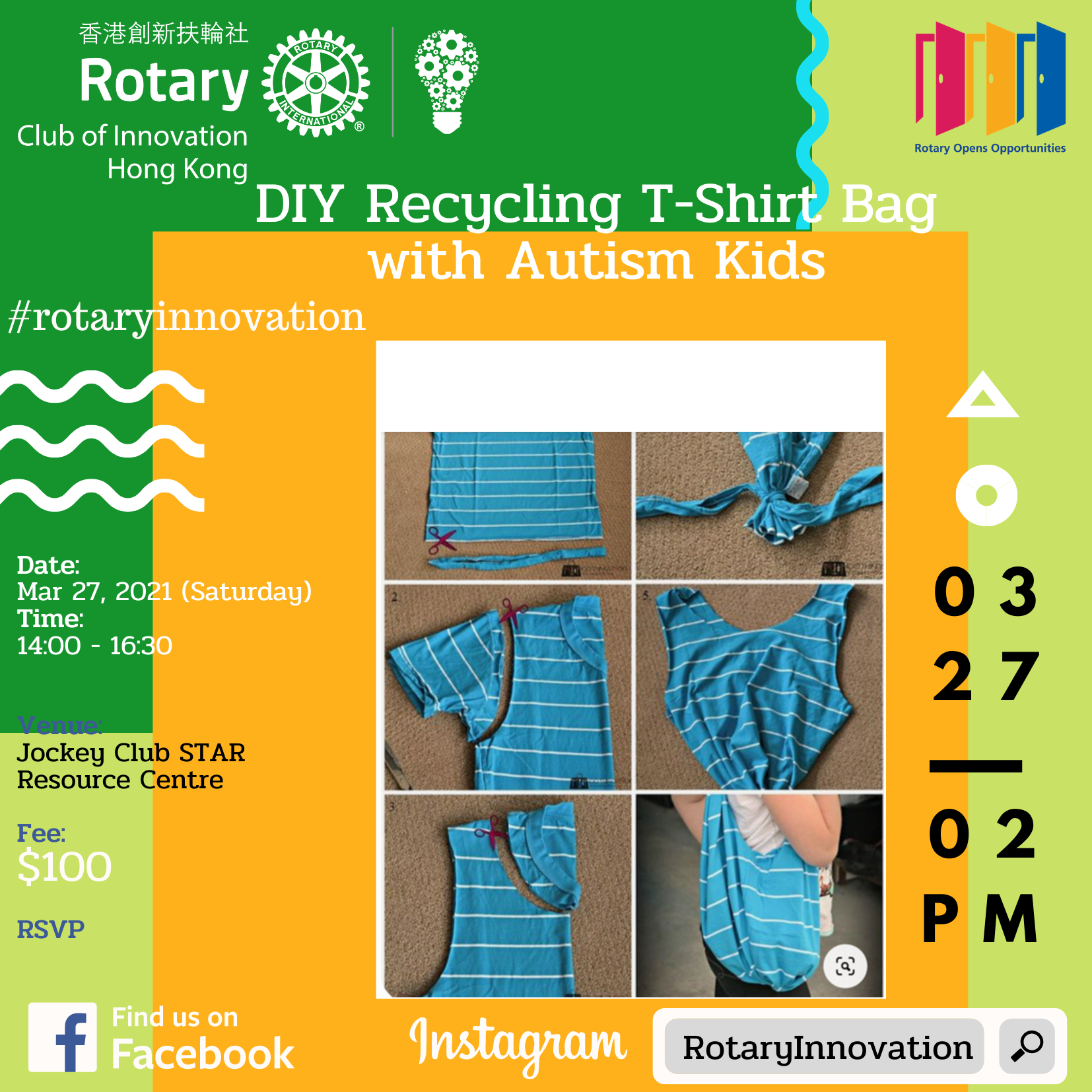 DIY Recycling T-Shirt Bag  with Autism Kids  (27 Mar 2021)